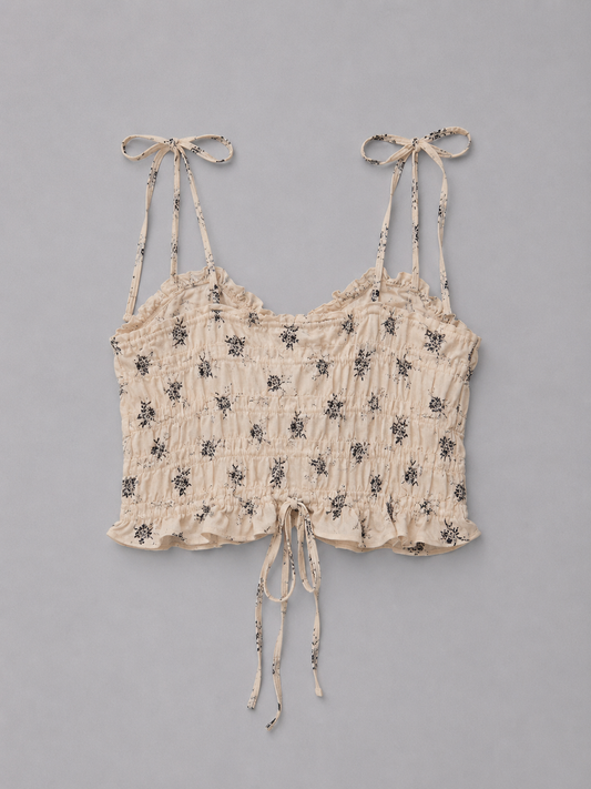 Vintage Bloom Tie-Up Cami