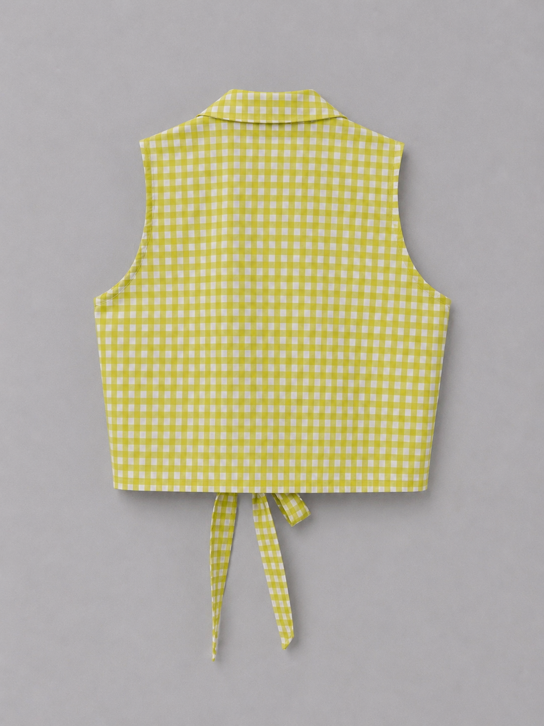 Lime Gingham Wrap Top