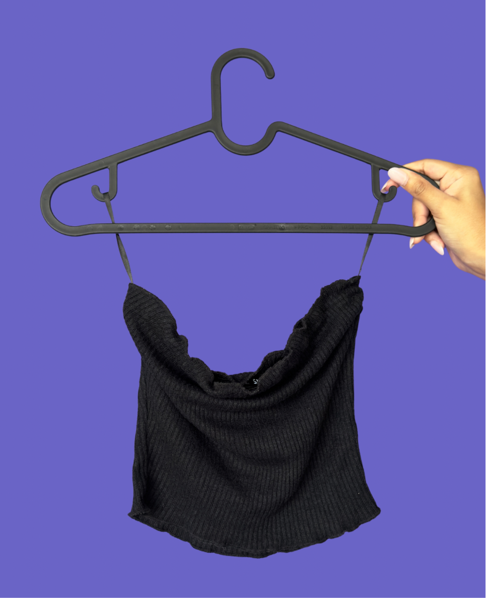 Black Ribbed Tube Topp