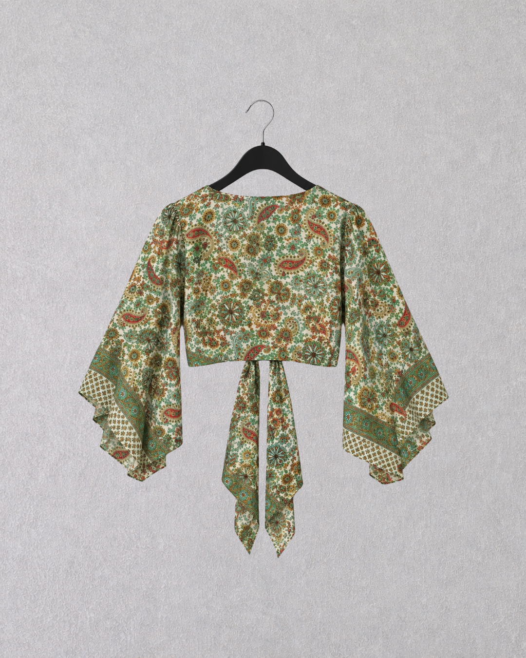 Vintage Paisley Tie-Up Top