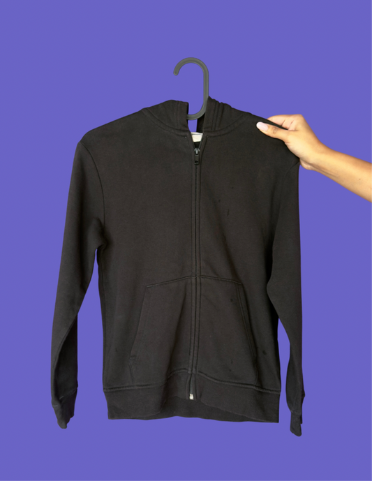 Midnight Black Zip-Up Hoodie