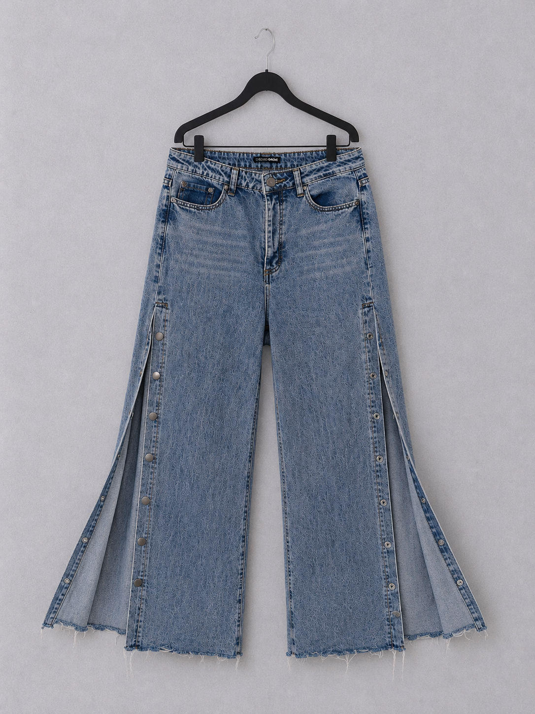 Split-Hem Snap Denim Jeans