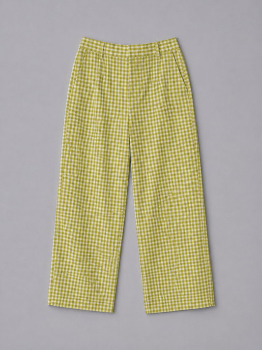 Lime Gingham Trousers