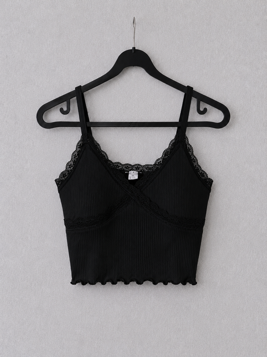 Midnight Lace Ribbed Cami
