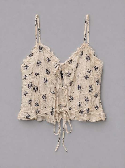 Vintage Bloom Tie-Up Cami