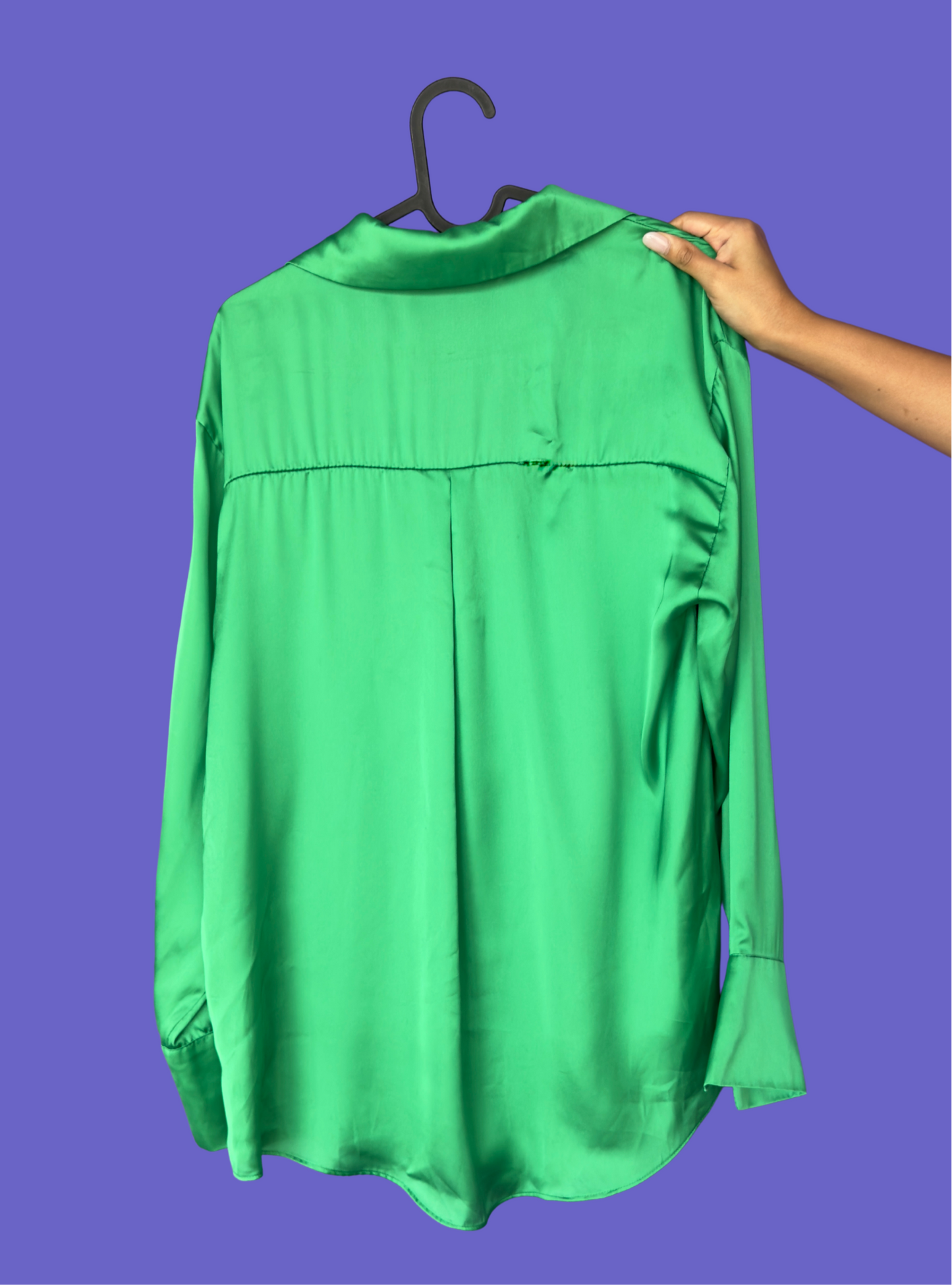 Emerald Green Satin Shirt
