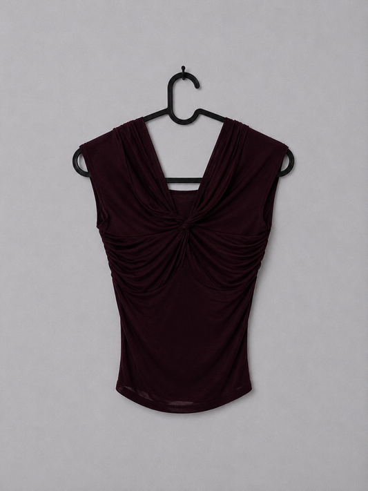 Ruched Maroon Top