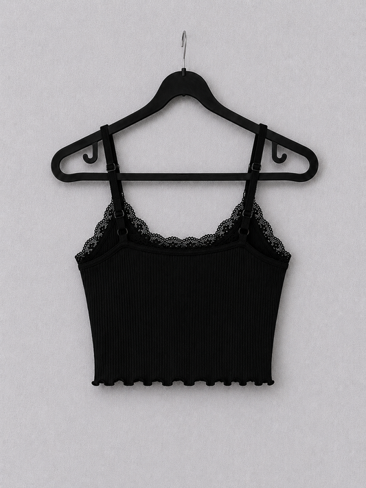 Midnight Lace Ribbed Cami