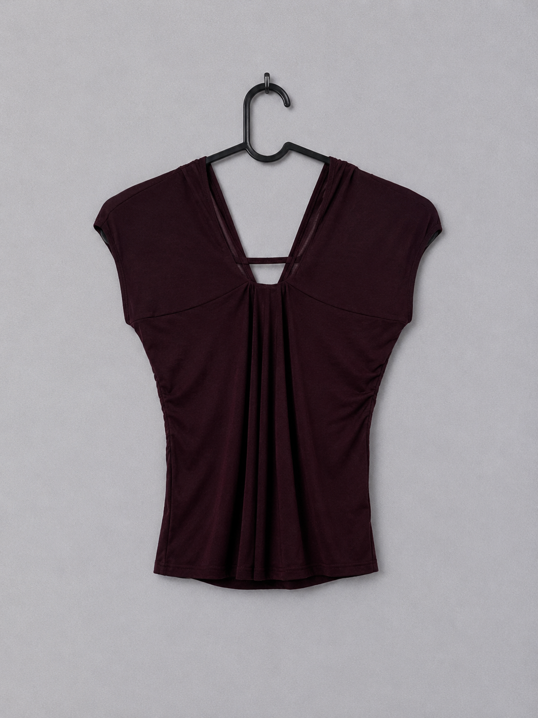 Ruched Maroon Top