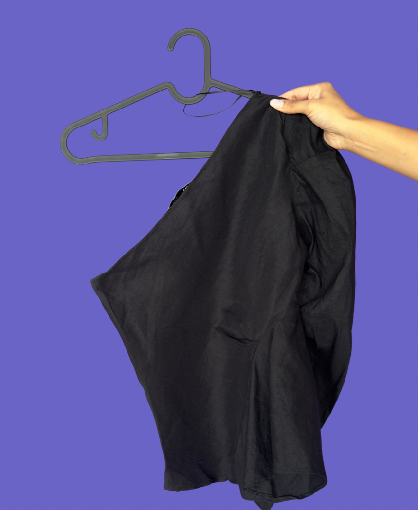 Off-Shoulder Asymmetric Black Top