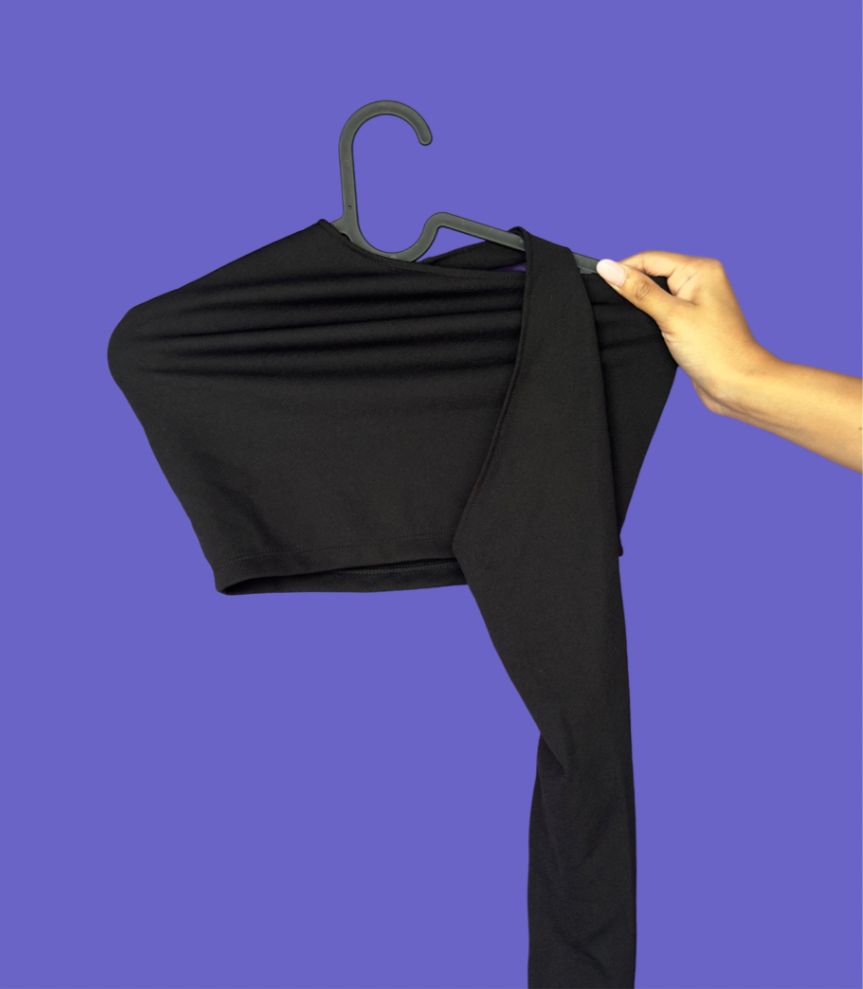 Midnight One-Sleeve Black Top