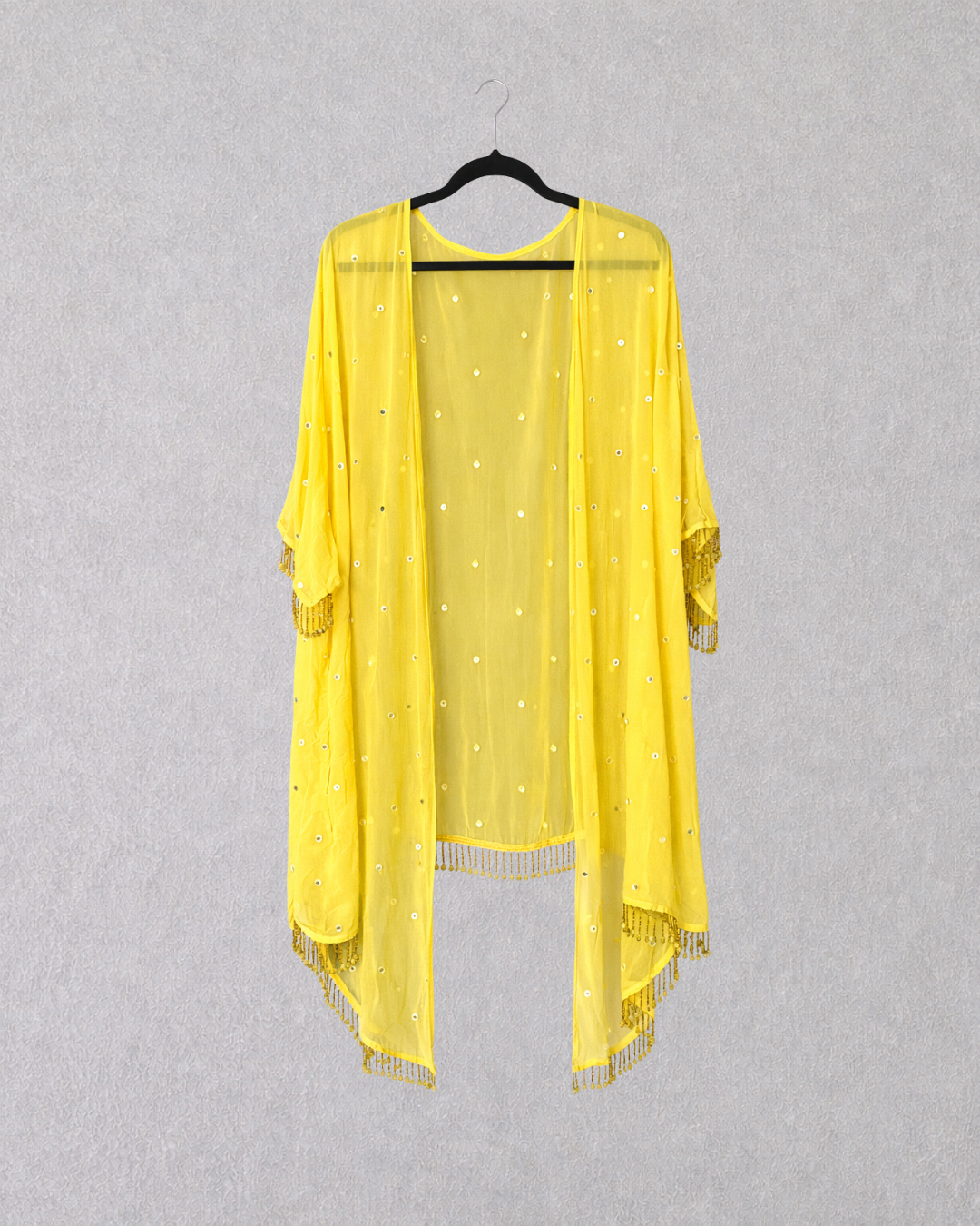 Lemon Mirror Work Sharara Set