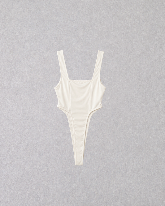 White Zip Sculpt Bodysuit