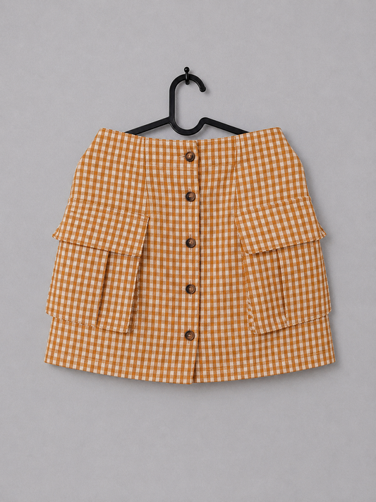 Honey Gingham Mini Skirt