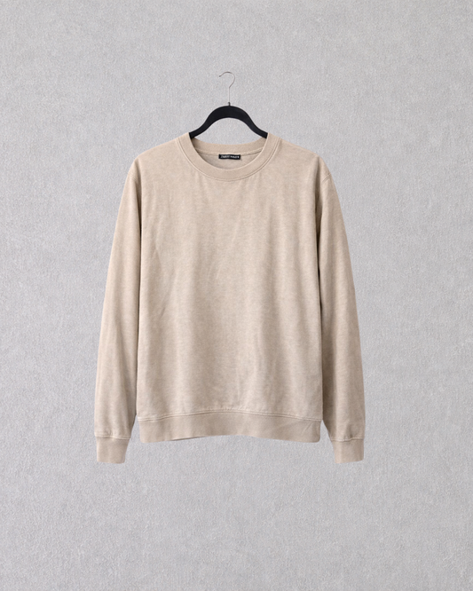 Zara Sand Brown Crew Neck Tee