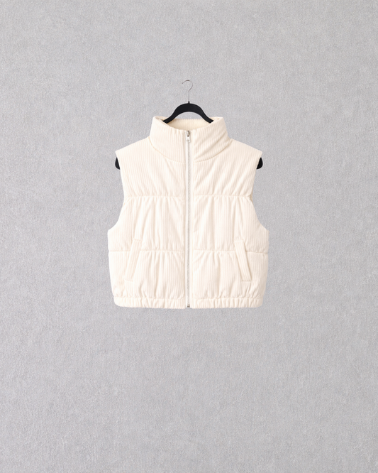 Ivory Cream Puffer Vest