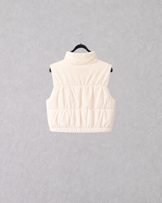 Ivory Cream Puffer Vest
