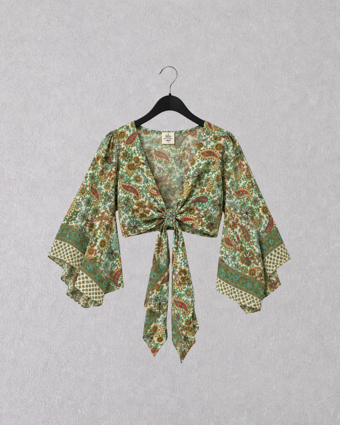Vintage Paisley Tie-Up Top