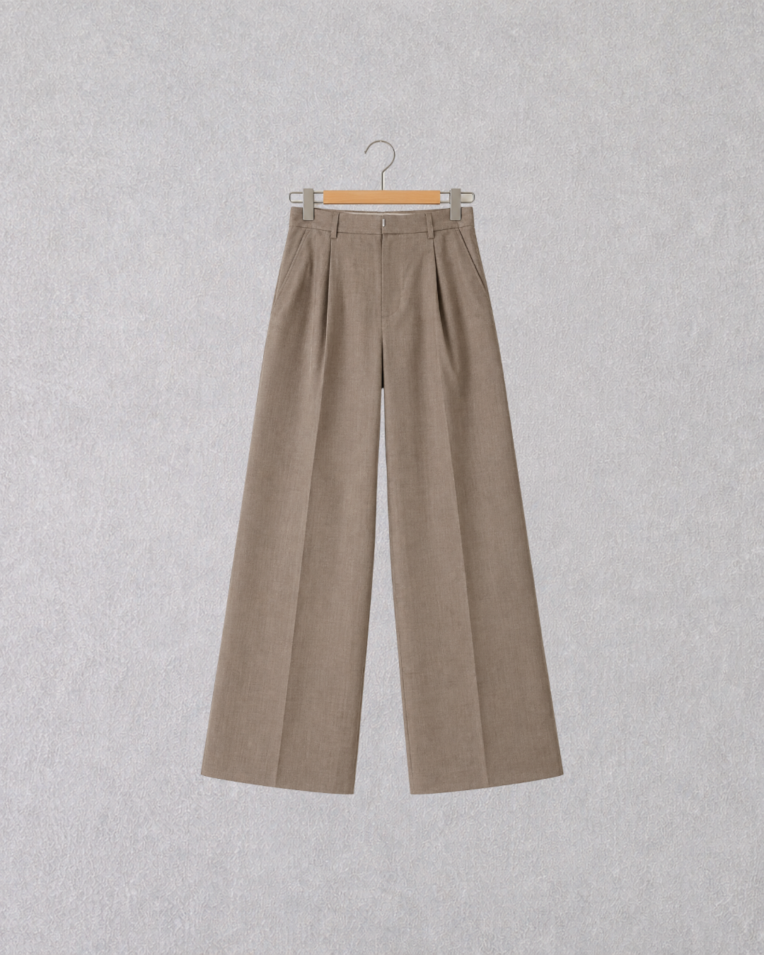 Taupe Wide-Leg Trousers