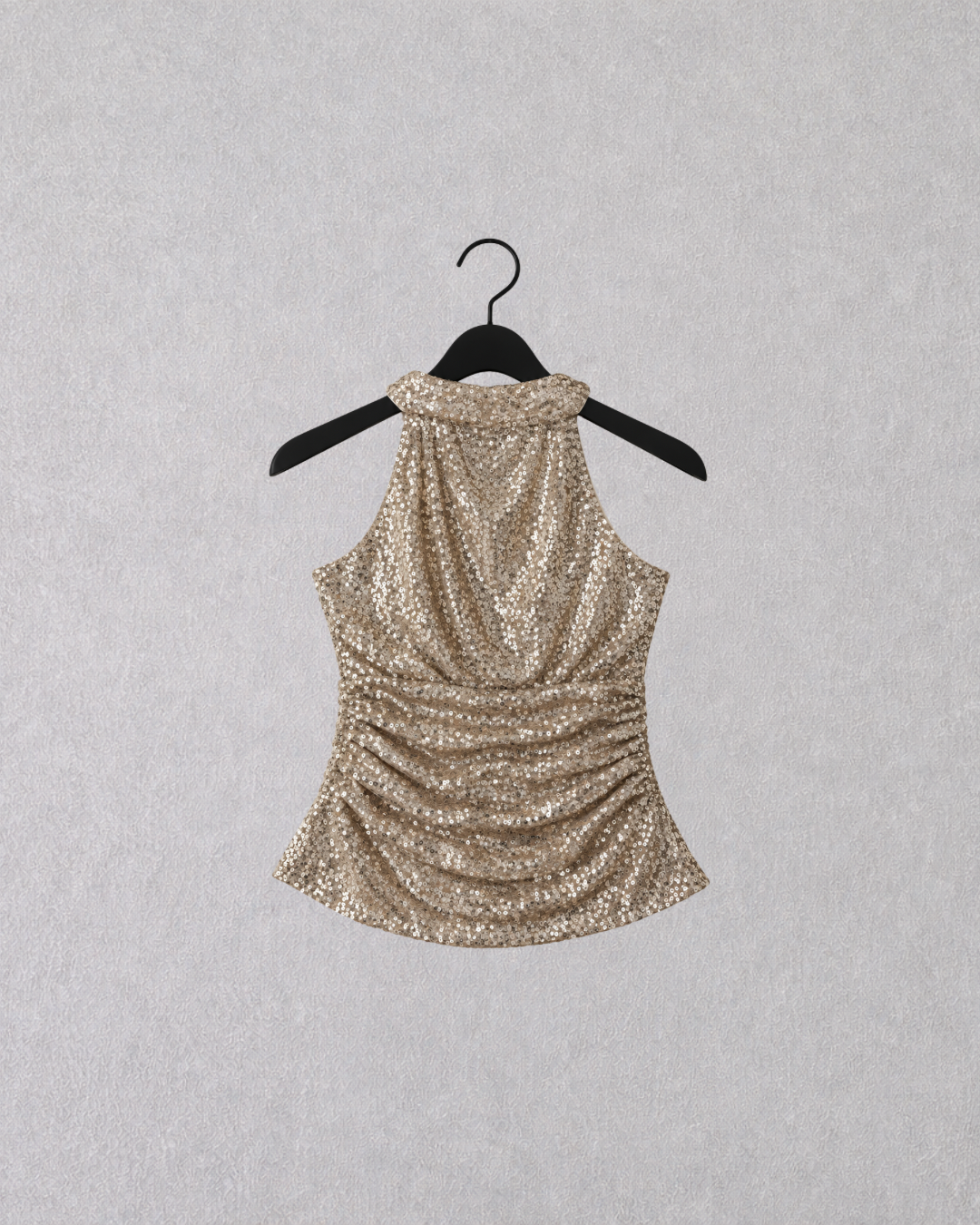 Champagne Sequin Halter Top