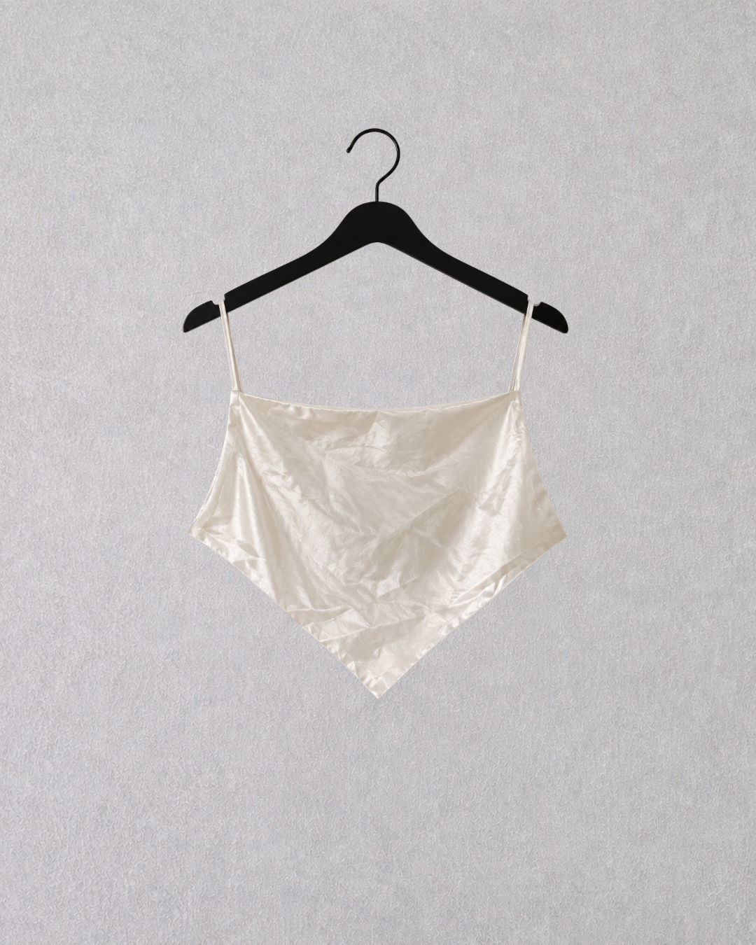 Ivory Satin Cowl Top - Backless