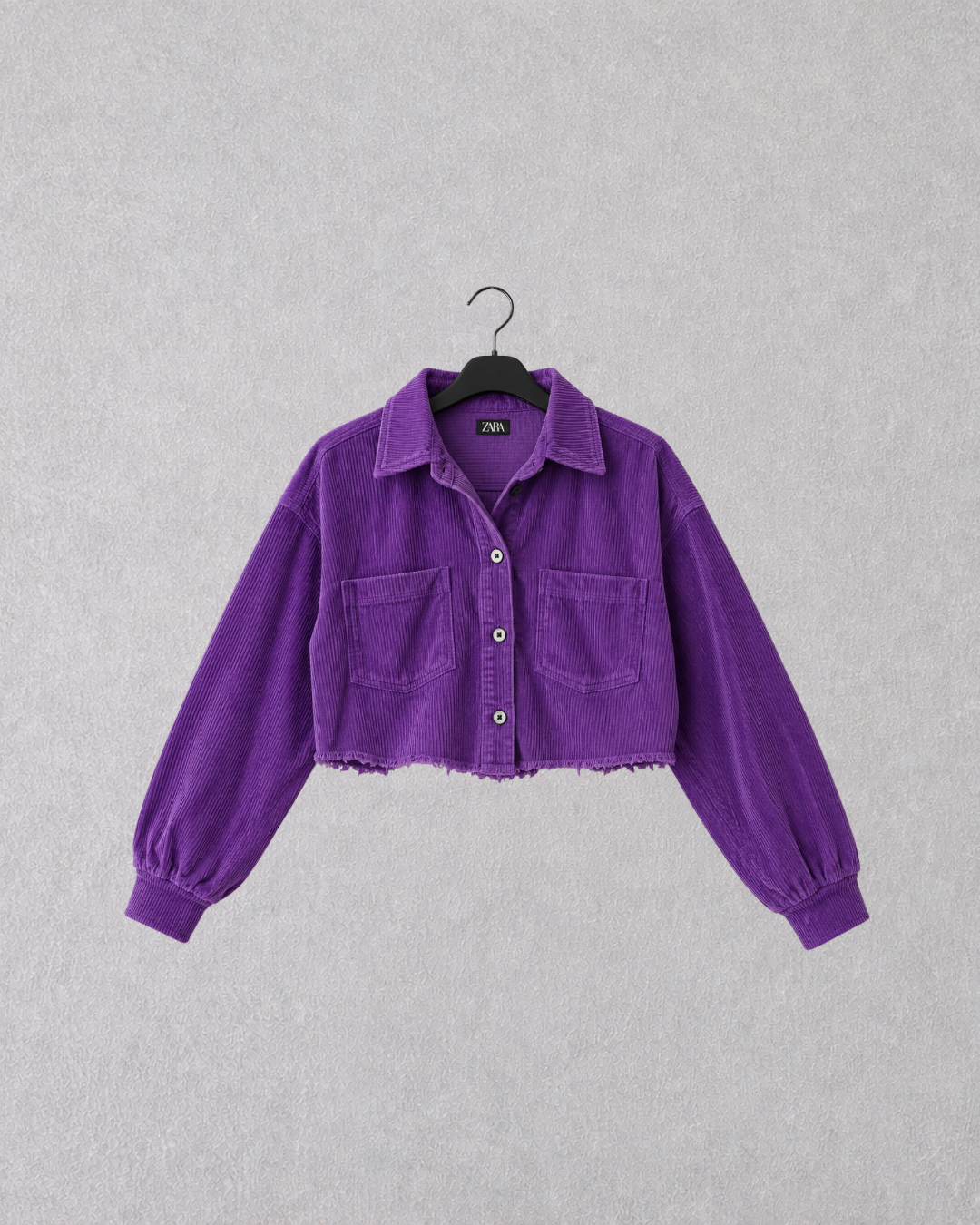 Purple Corduroy Cropped Jacket
