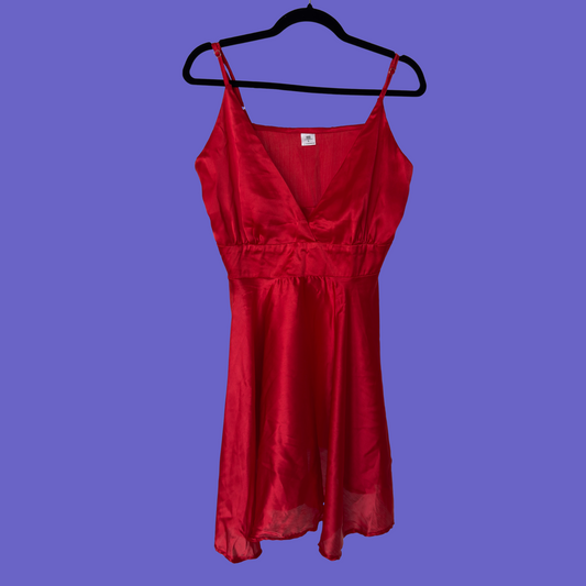 Satin Red Mini Dress