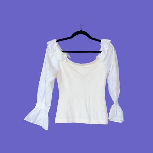 Ruffle White Off Shoulder Top