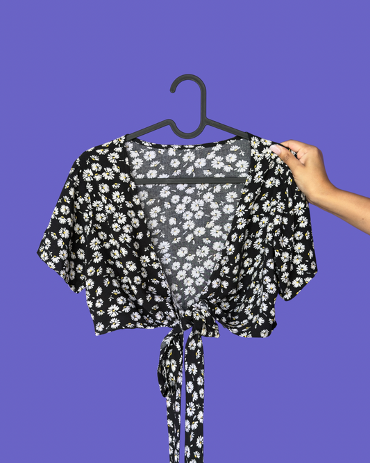 Daisy Tie-Up Crop Top