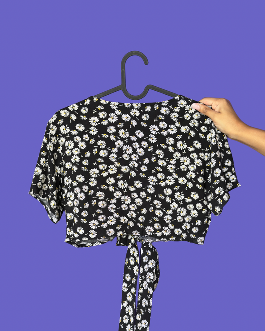 Daisy Tie-Up Crop Top