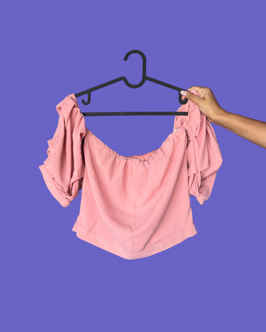 Pink Ruffle Sleeve Top