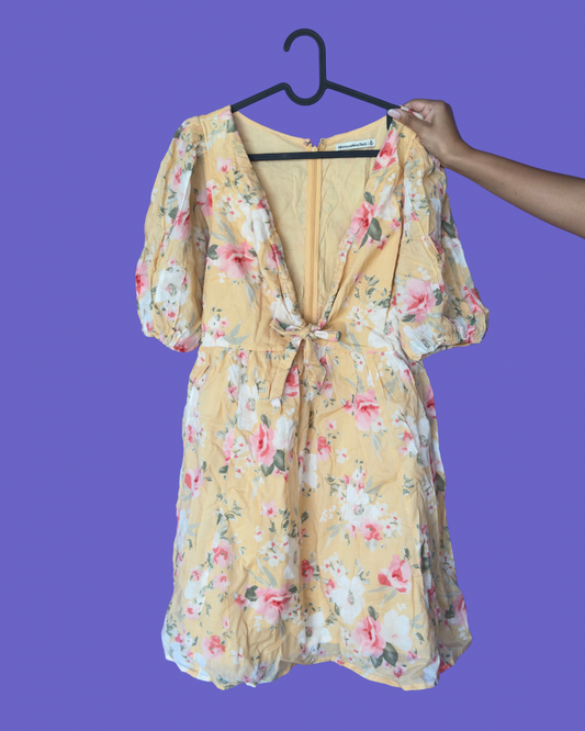 Buttercup Floral Tie-Front Dress