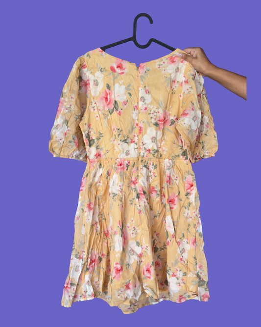Buttercup Floral Tie-Front Dress